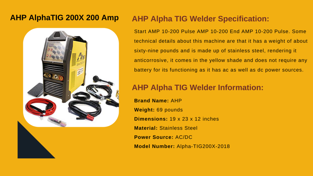 2. AHP ALPHA TIG 200X - Best Budget TIG Welder